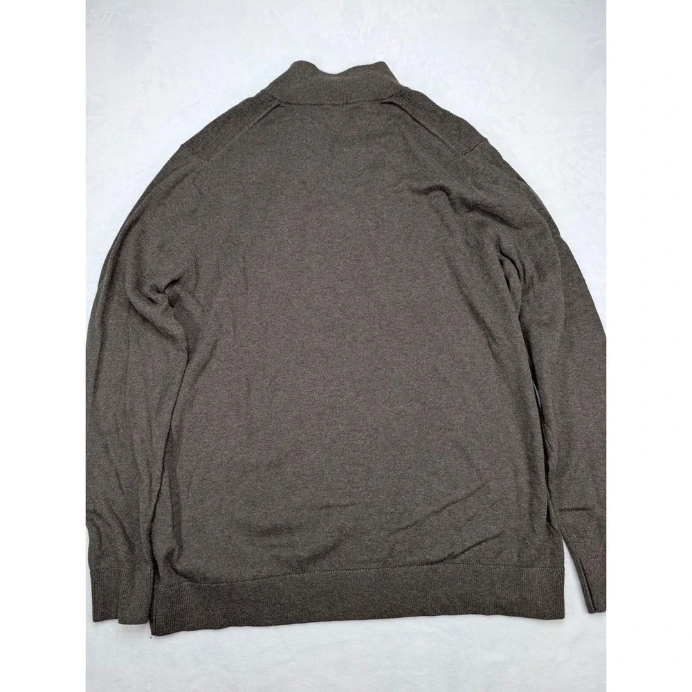 Banana Republic Mens Brown‎ Quarter Zip Sweater Premium Luxe Yarn XL